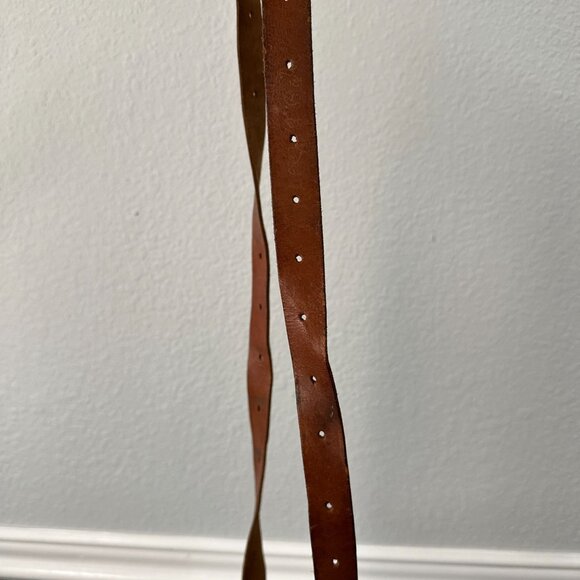 Vtg 70s Mini Tooled Leather Cross Body Bag Purse Hippie Boho Brown Turnlock - Picture 4 of 7